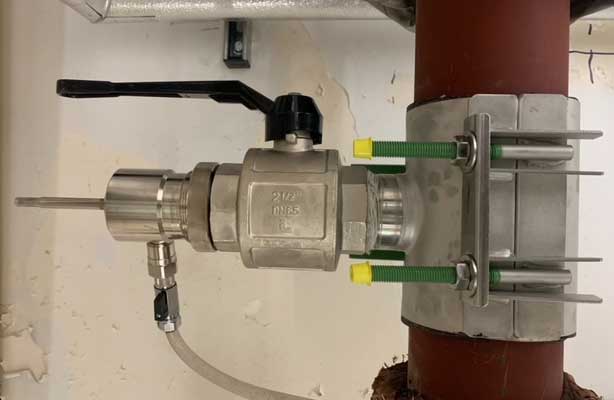 Installed Hot Tapping Connection