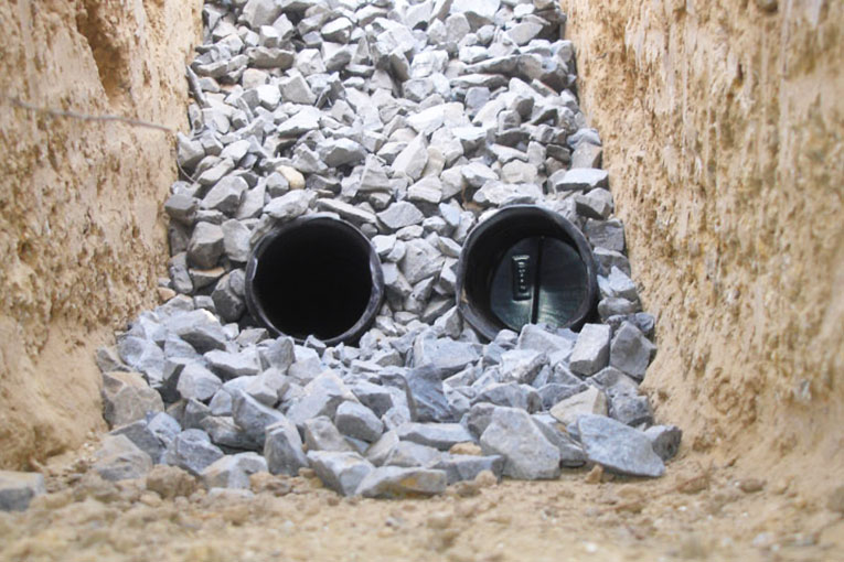 An example of a French drain