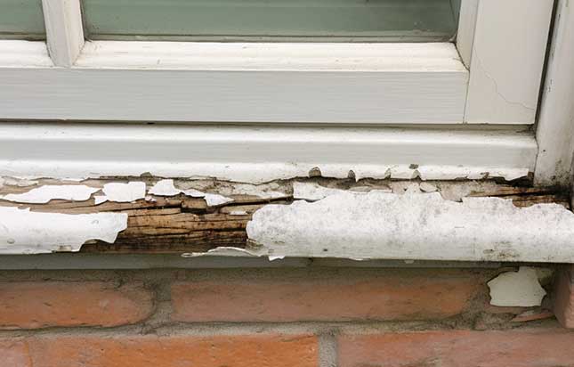 Poorly sealed windows can cause wet rot
